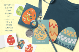 32 Decorative Easter Eggs Clipart for Spring Projects
