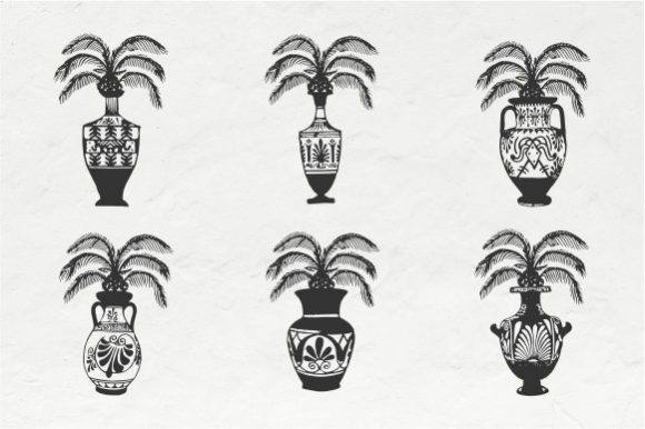 Ancient Decorative Pots Vector: Vintage Artistry for Modern Design