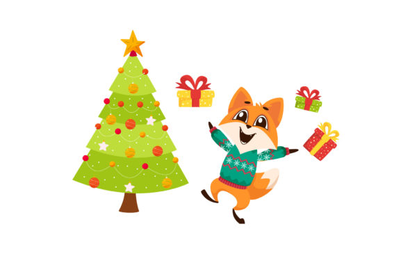 Charming Fox Christmas Illustration Decorative for Festive Designs