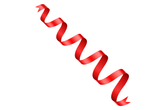 Decorative Red Ribbon: Realistic Silk Band for Designers