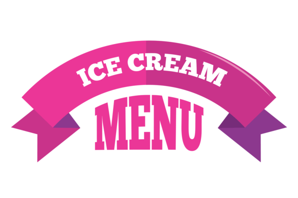 Elevate Your Brand with the Ice Cream Menu Logo. Decorative Ribbon L