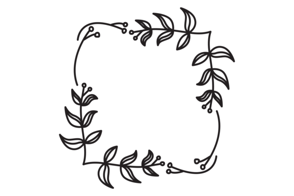 Floral Square Frame: Vintage Decorative Design Assets