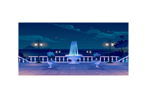 Summer Seafront at Night: Designing with a Tranquil Vector Aesthetic